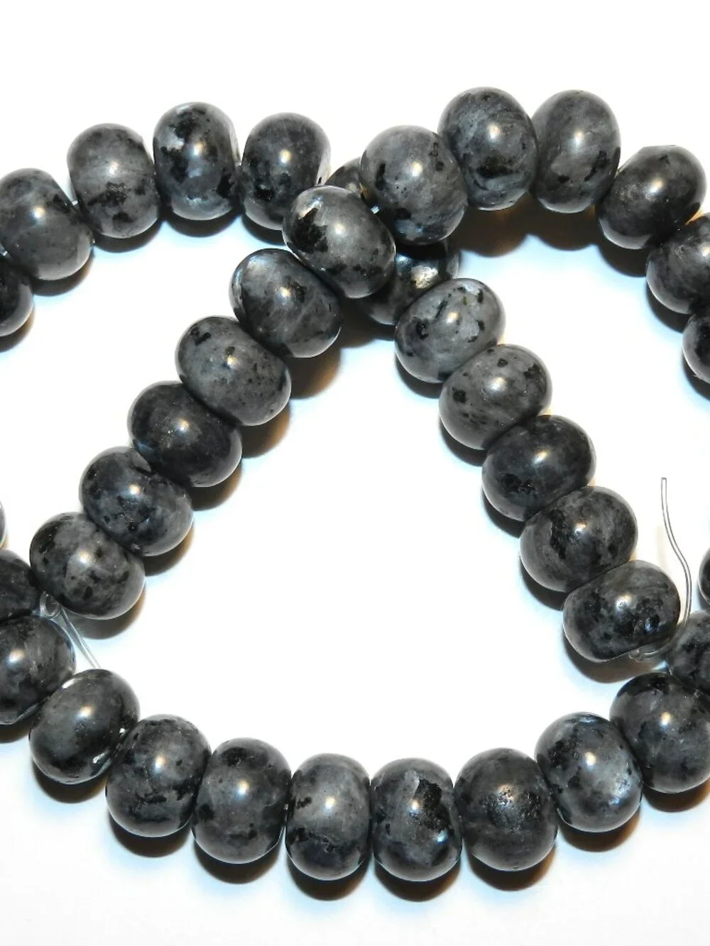 NG1761 Norwegian Black Labradorite 14mm Rondelle Larvikite Gemstone Beads 15